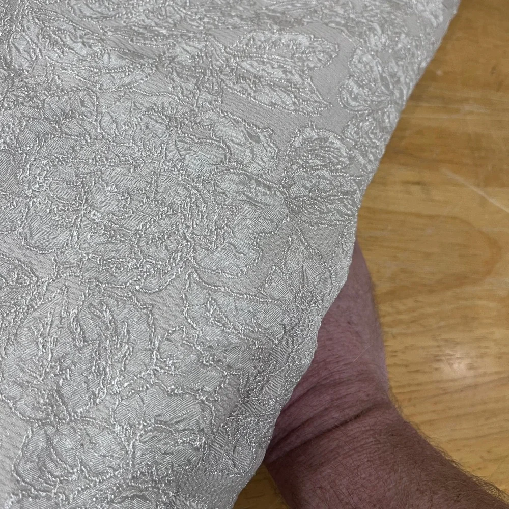 Croscill Champagne Gold Textured Floral Damask Crinkle Curtain Panels 42x84 2pc